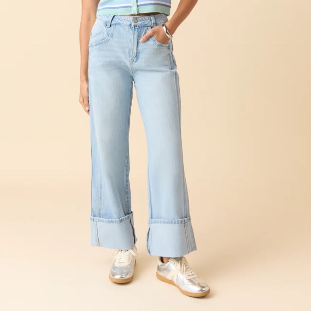 Pink Lily Light Blue Flare Jeans